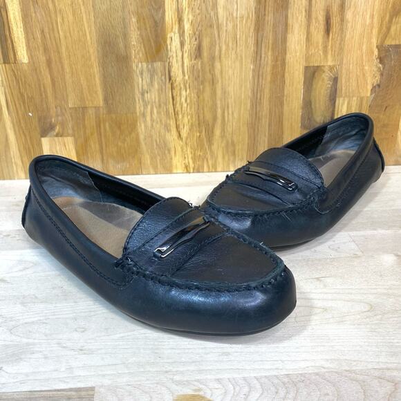 Vionic Black Leather Ashby Loafer Moc Toe 7 - Picture 1 of 10